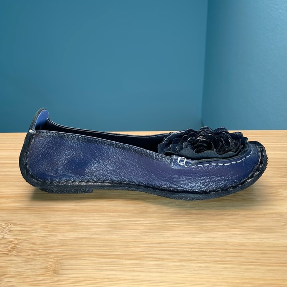 L'Artiste 'Dezi' Rosette Ballet Flats Navy Blue Rose Shoes Spring Step 38 7.5 8 - Picture 9 of 14